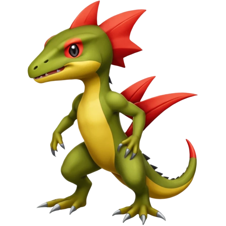 Haxorus-Axew-Fraxure-hybrid (full body) emoji