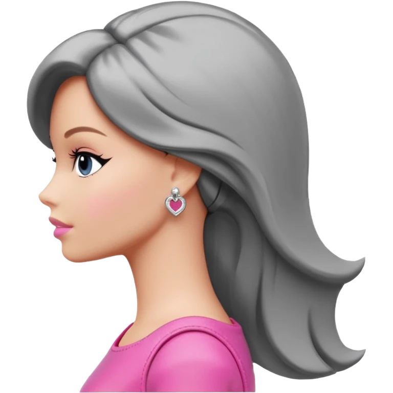 Logo barbie en gris de profil emoji