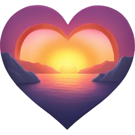 Heart shaped sunrise emoji