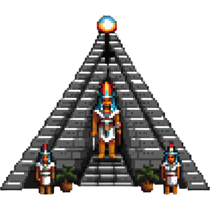 Toltec pyramid of Tula with statues emoji