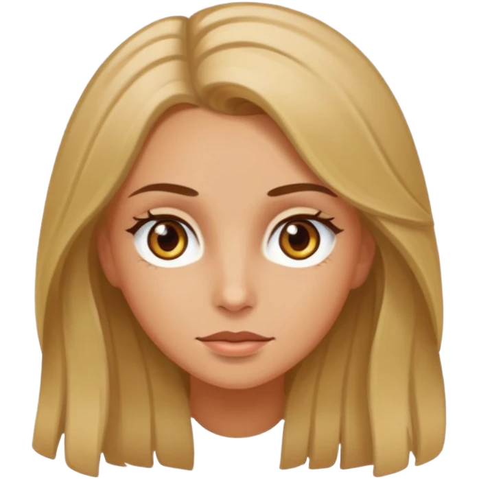Very tan white girl with hazel eyes and hair  emoji