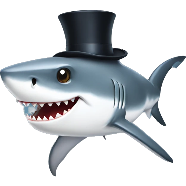 shark with a tophat emoji