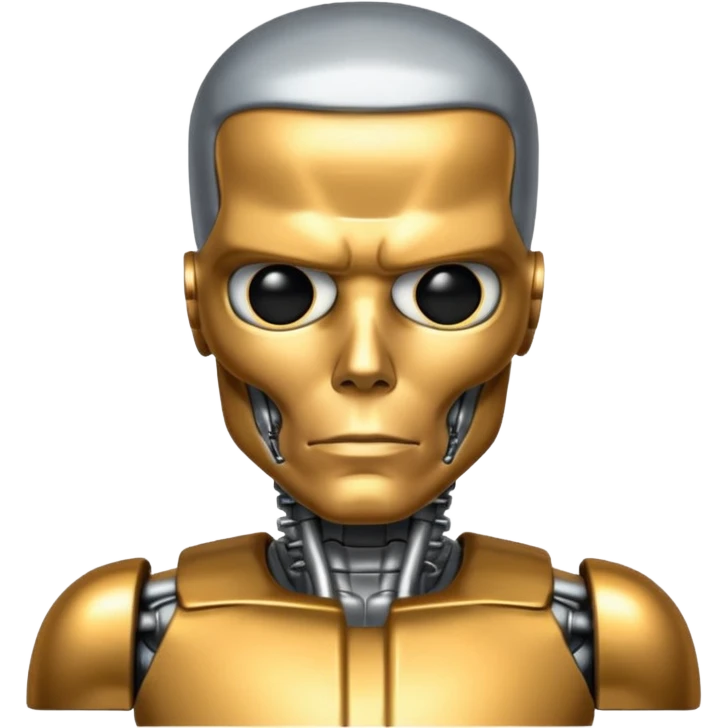 terminator with no hair gold silver bronze  emoji