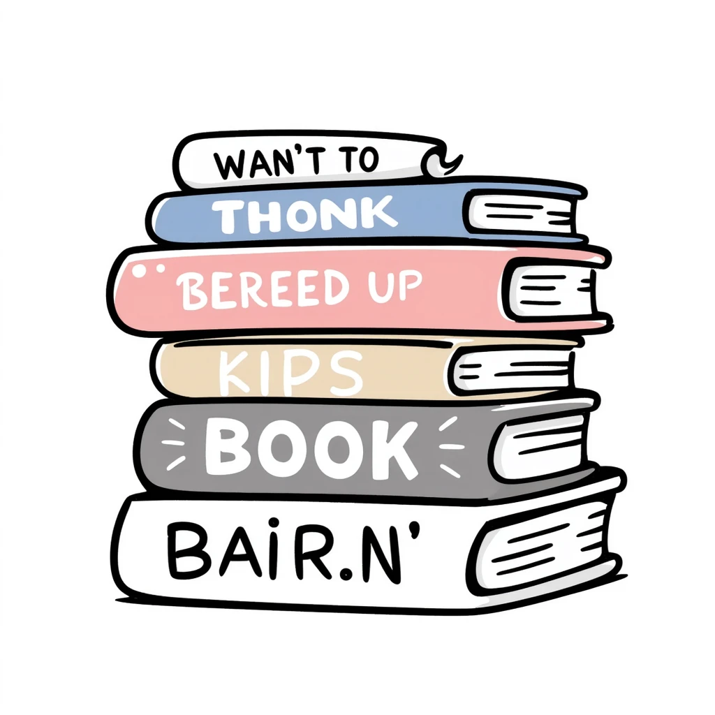 a stack of books with visible covers and spines, in pastel colors dd9fb0, ffc6d3, a3bfc9, c4bee2, f1b091, detailed hand-drawn doodle style emoji