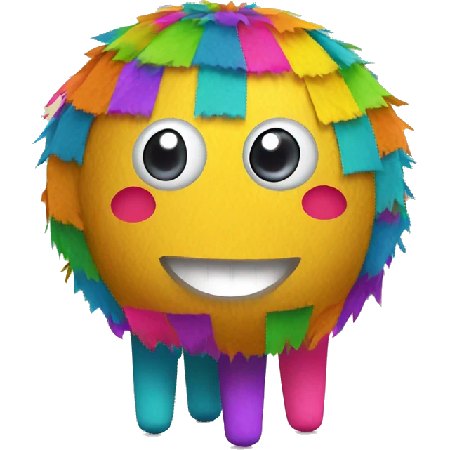 cute pinata with big eyes and smiling face, colorful emoji