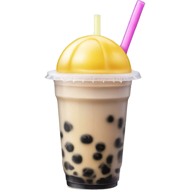 Bubble tea yellow straw emoji