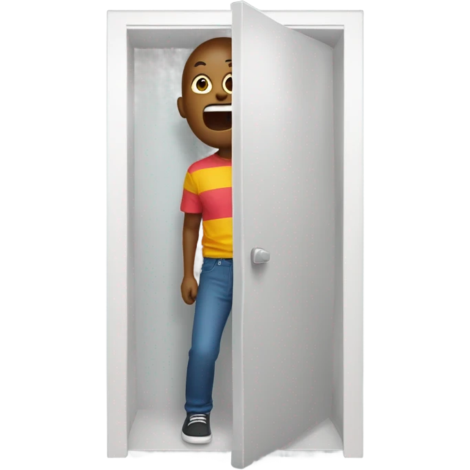 Create an emoji that means a person getting out of the closet emoji
