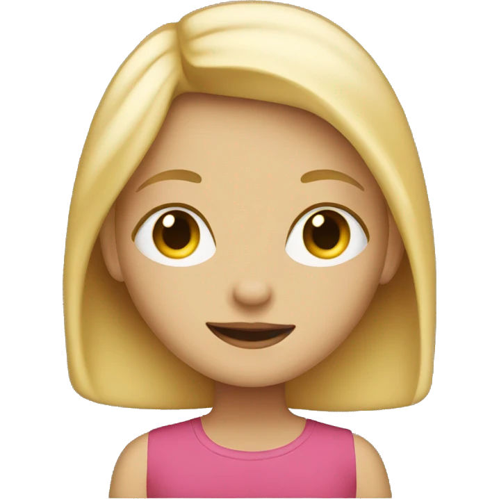 Blonde girl reading emoji