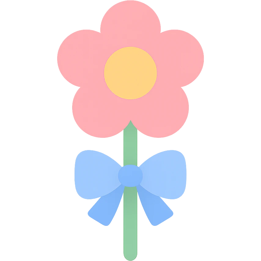 flower with a little bow icon in color emoji