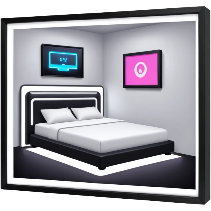 bed opening and below is secret gaming room emoji