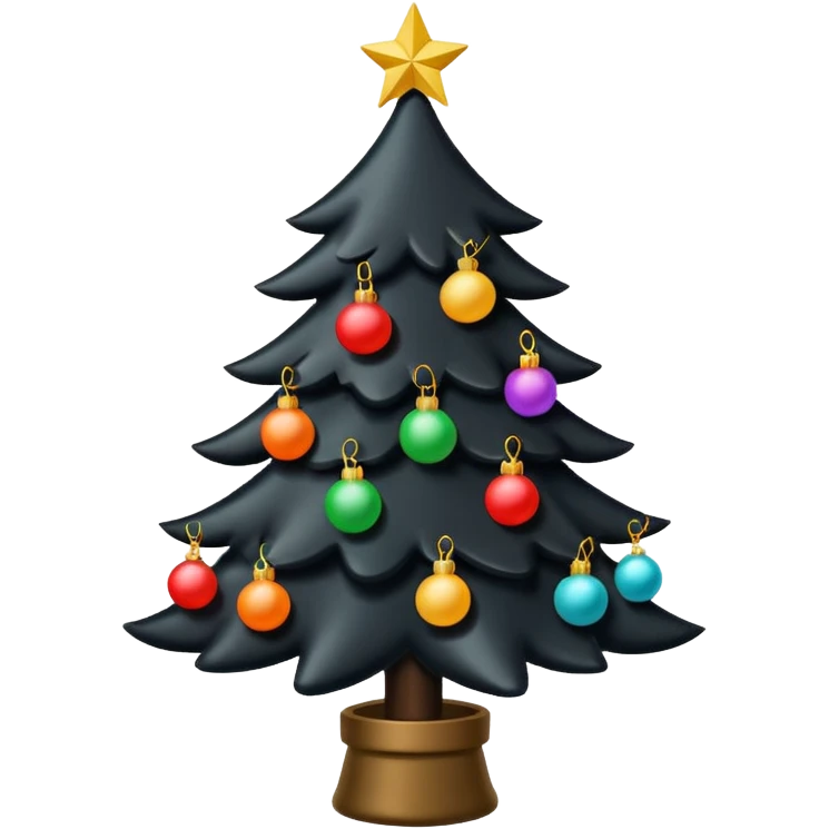 black christmas tree emoji