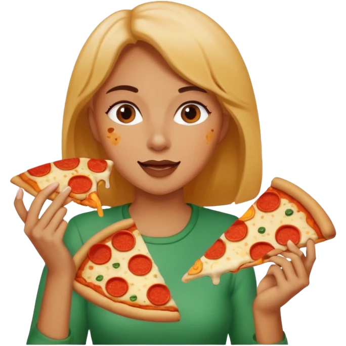 woman who eat pizza
 emoji