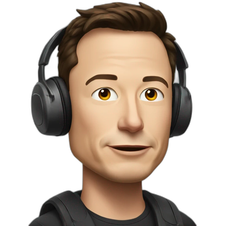 elon musk con auriculares emoji