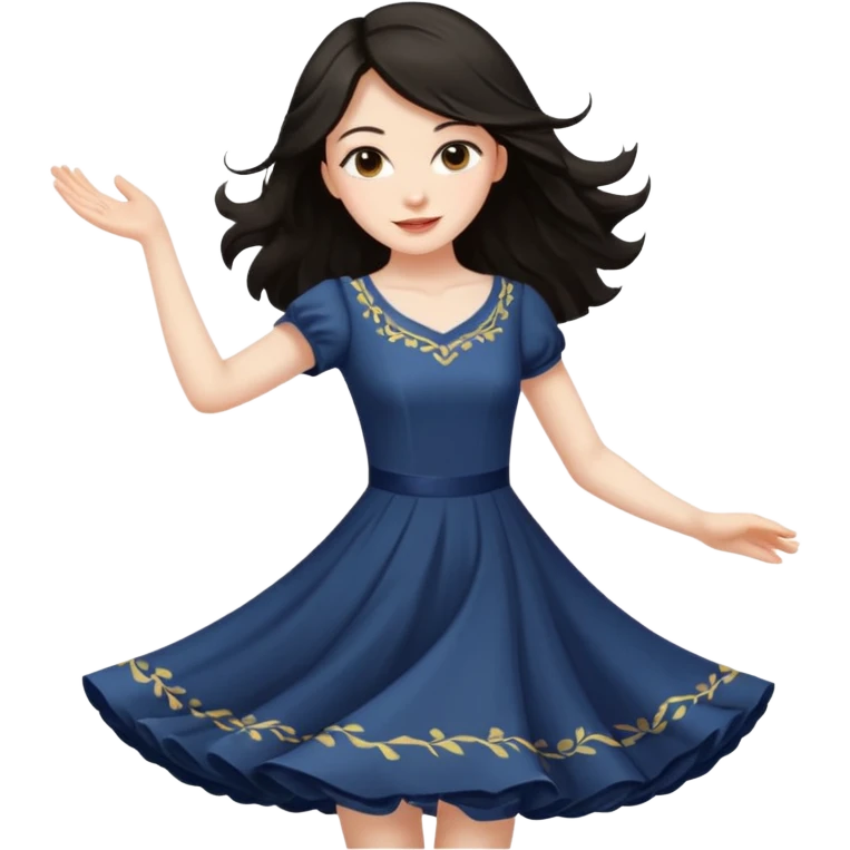 Long  Dark hair women twirling emoji