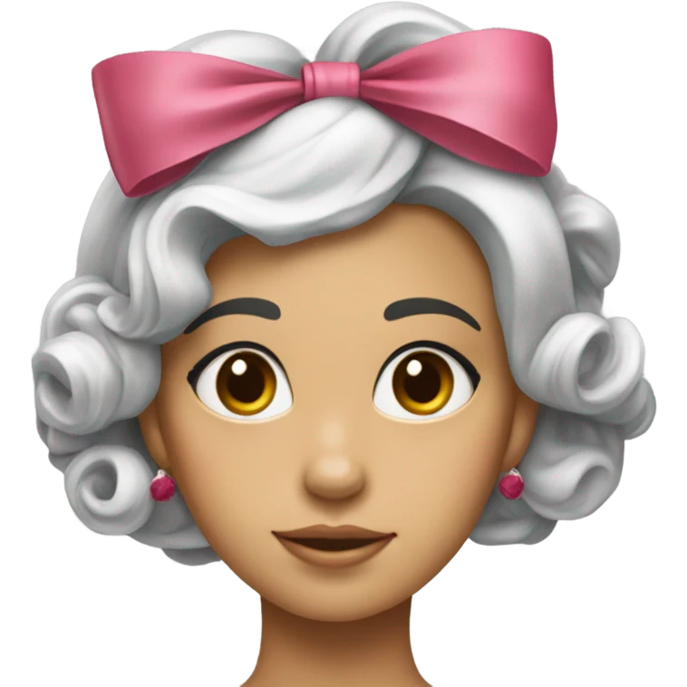 coquette bow on a girl hair emoji