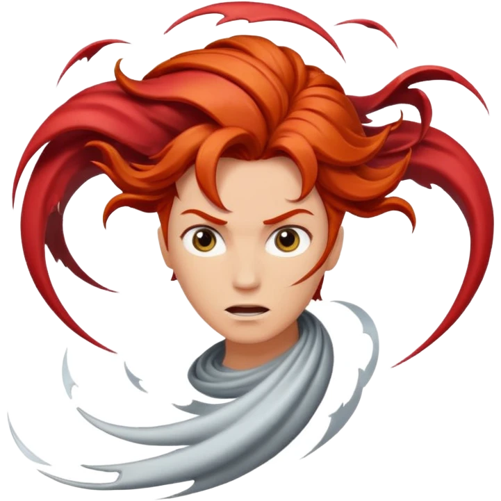 Red headed tornado emoji