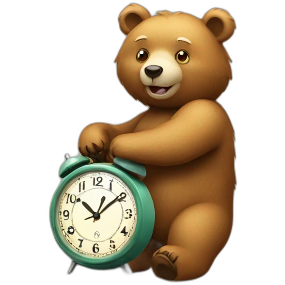 Bear with clock emoji