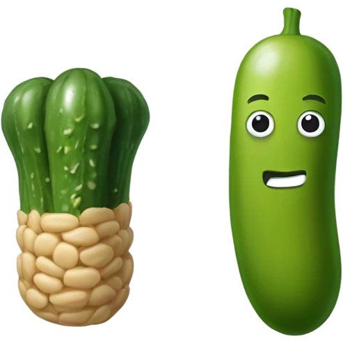Pickle and a peanut emoji