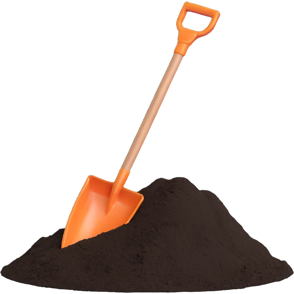 shovel digging into ground emoji