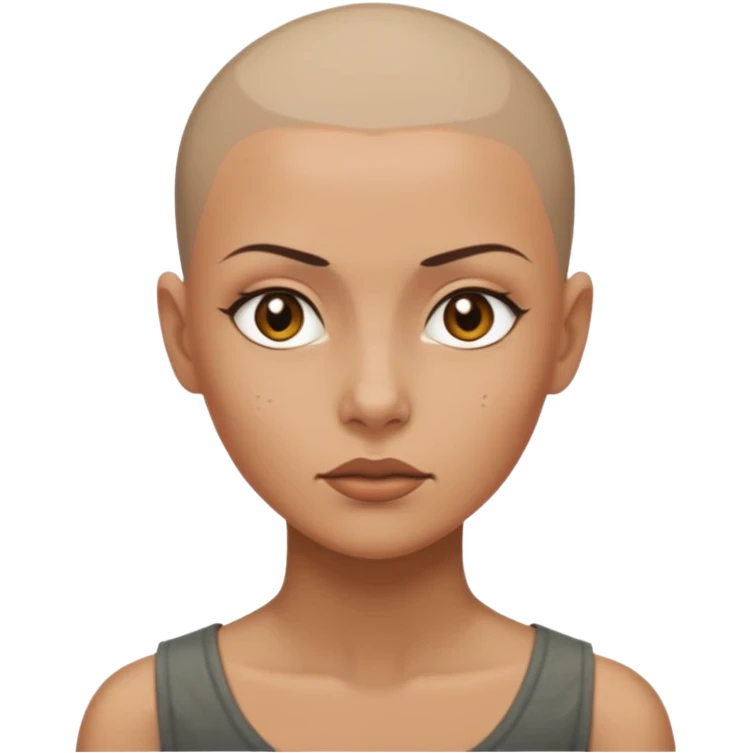 Combinar estos dos emojis 👩‍🦲🗿 emoji