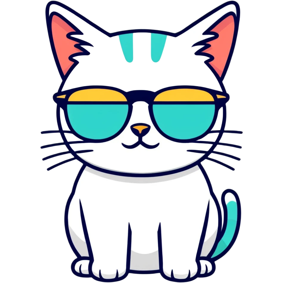 Cat with sunglasses emoji