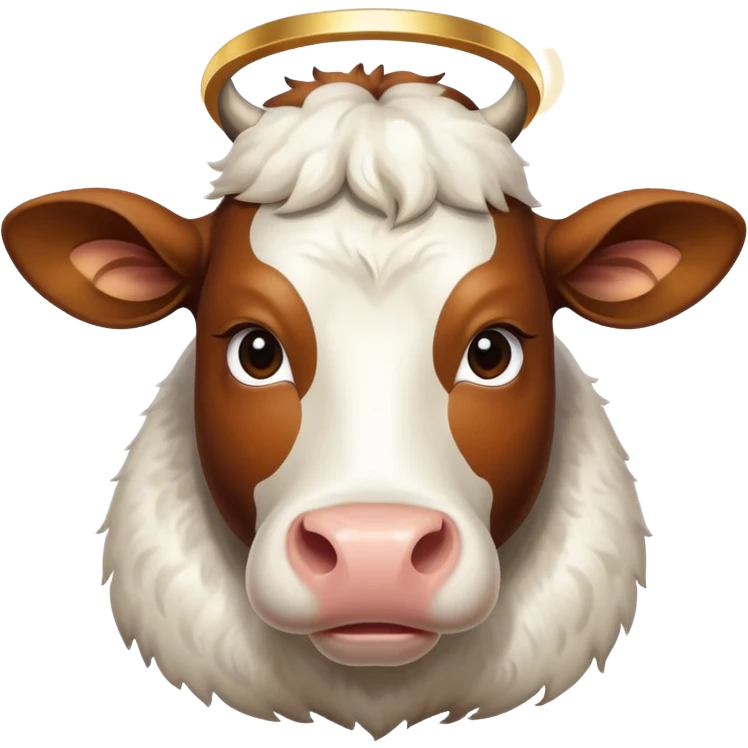 cow with halo and criss emoji