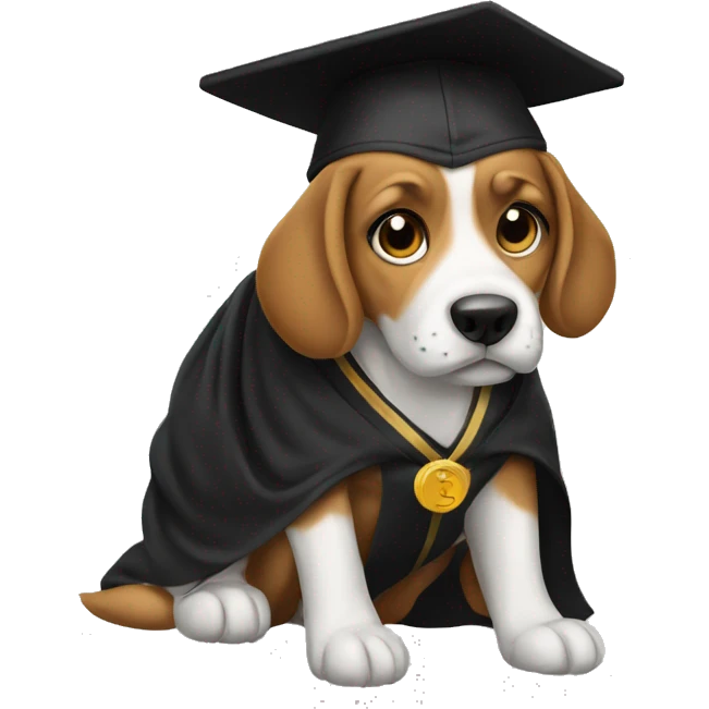 dog using cap gown emoji