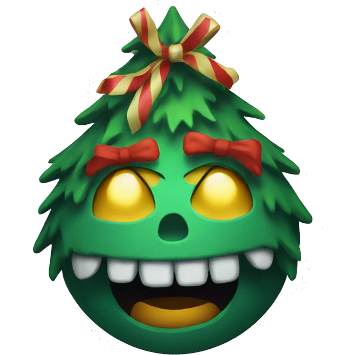 Scary Christmas tree emoji