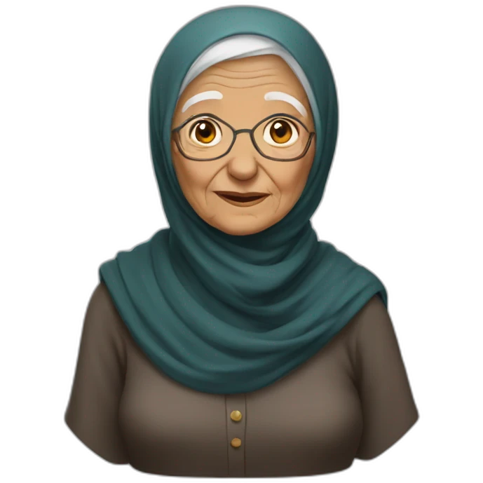 very old woman hijab emoji