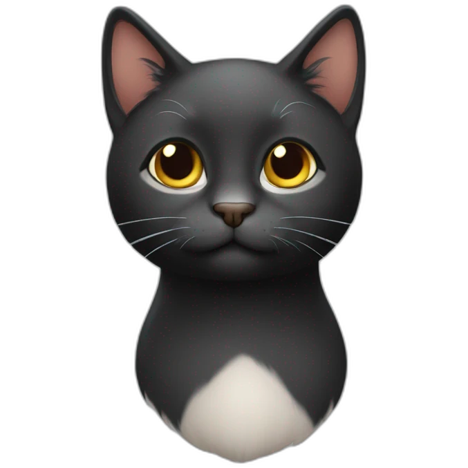 Gato negro de pelo largo emoji