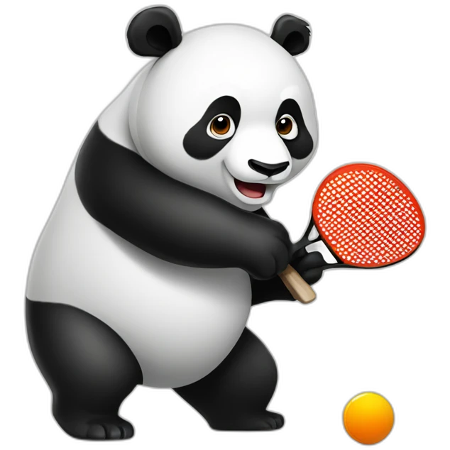 panda playing pingpong emoji