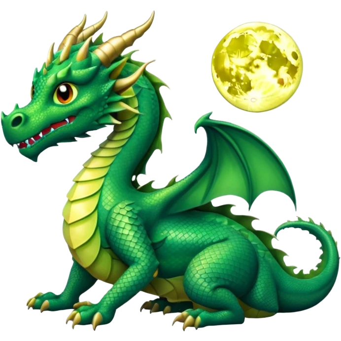 Moon sitting on head of the dragon  emoji