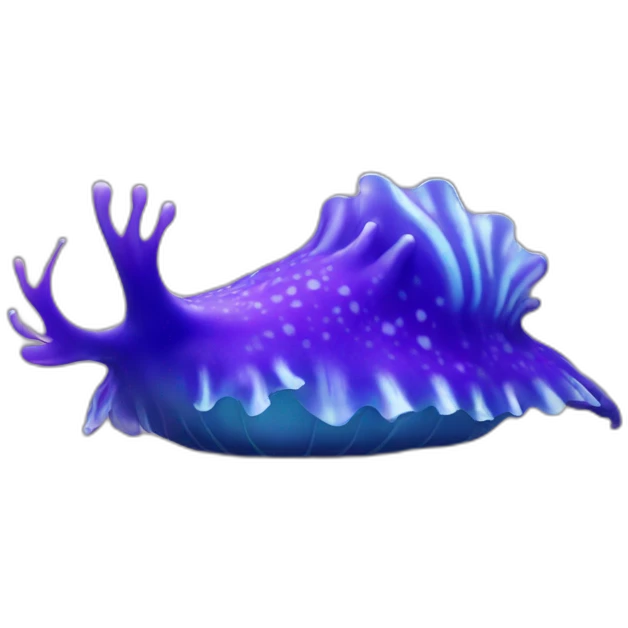 Sea slug blue and purple very detailed emoji