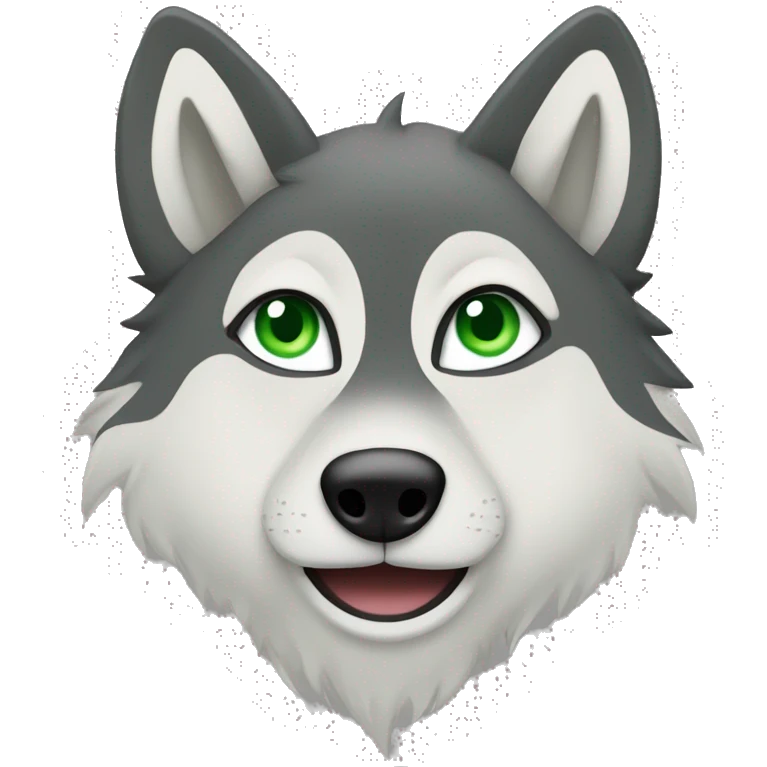 Loup avec les yeux vert clair  emoji