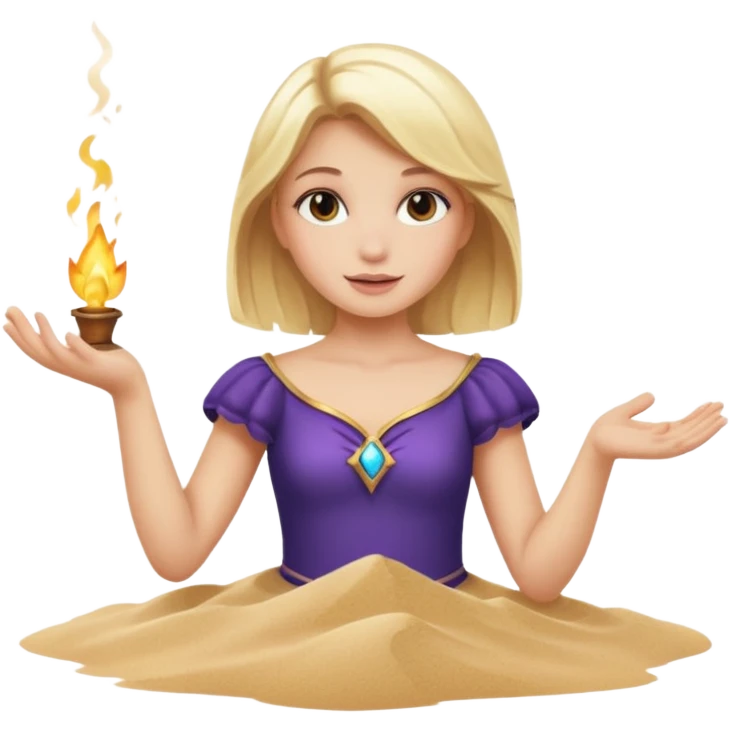 Blonde girl magic over sand emoji