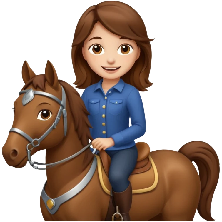 brown haired girl on a horse smiling' emoji