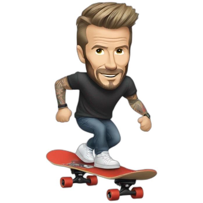 David Beckham on a skateboard  emoji