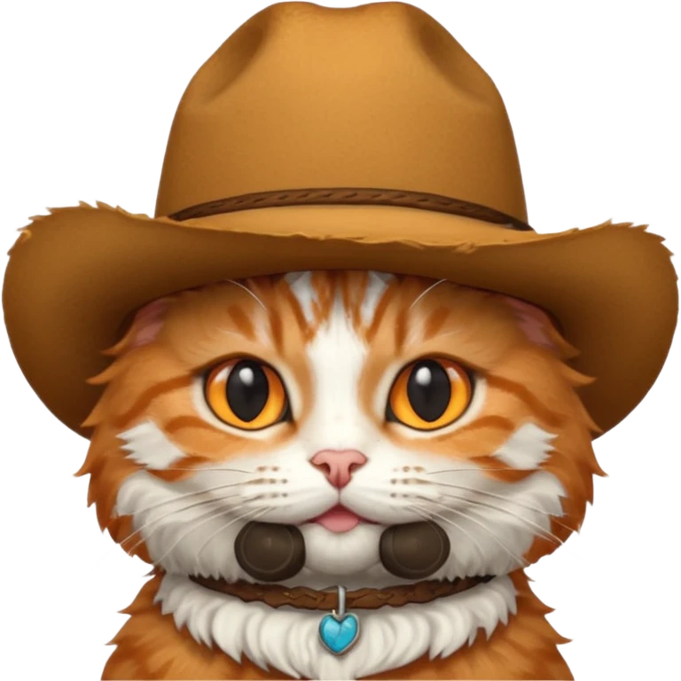 cat wearing a cowboy hat emoji