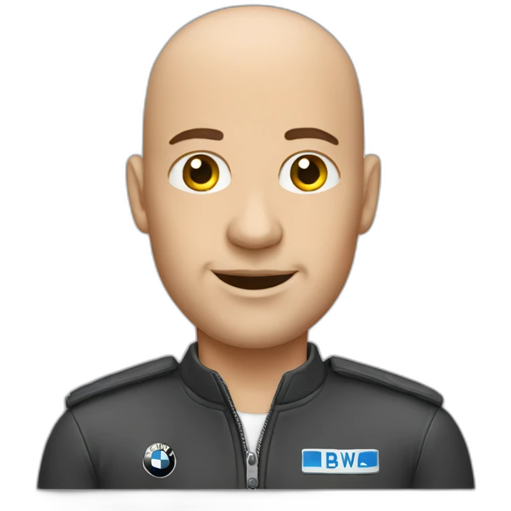 A bald bmw driver emoji