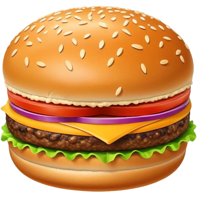 hamburger nucleus with electron orbits, atomic structure emoji