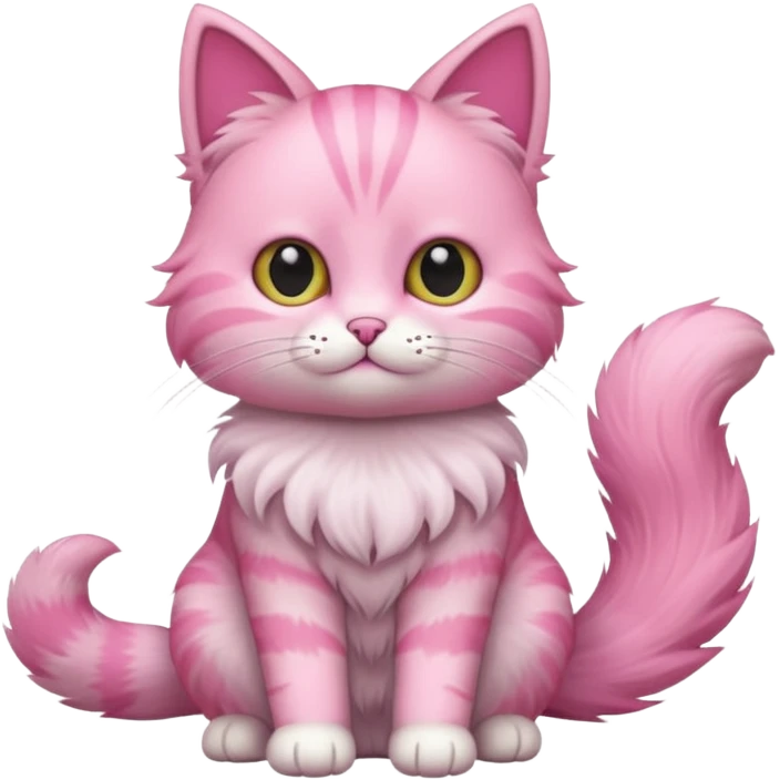 Cat with Fluffy Tails pink emoji