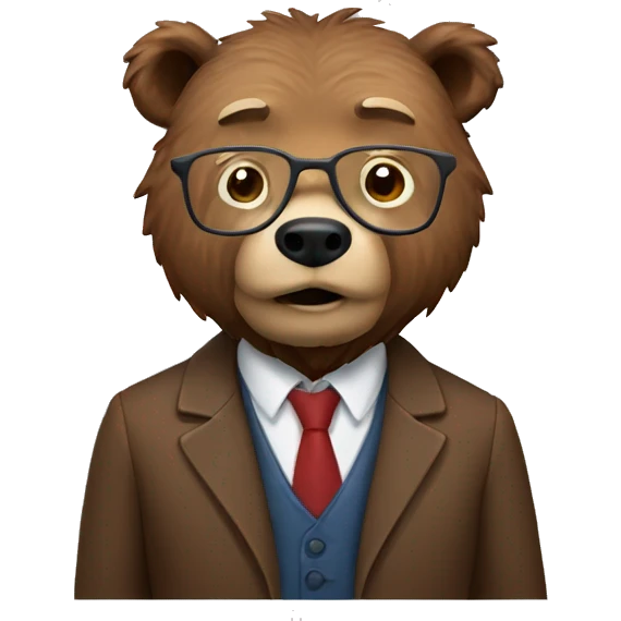Grizzly bear professor emoji