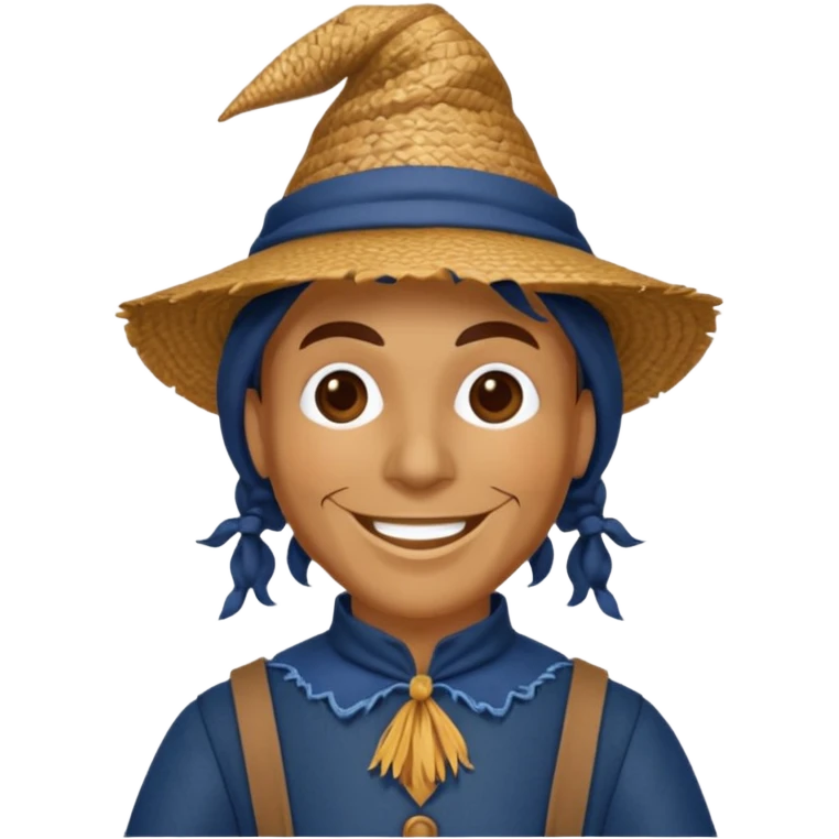 Scarecrow from the Wizard of Oz with dark blue outfit emoji