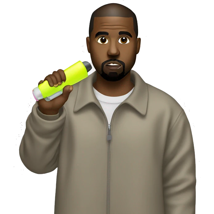 Kanye west holding a highlighter emoji