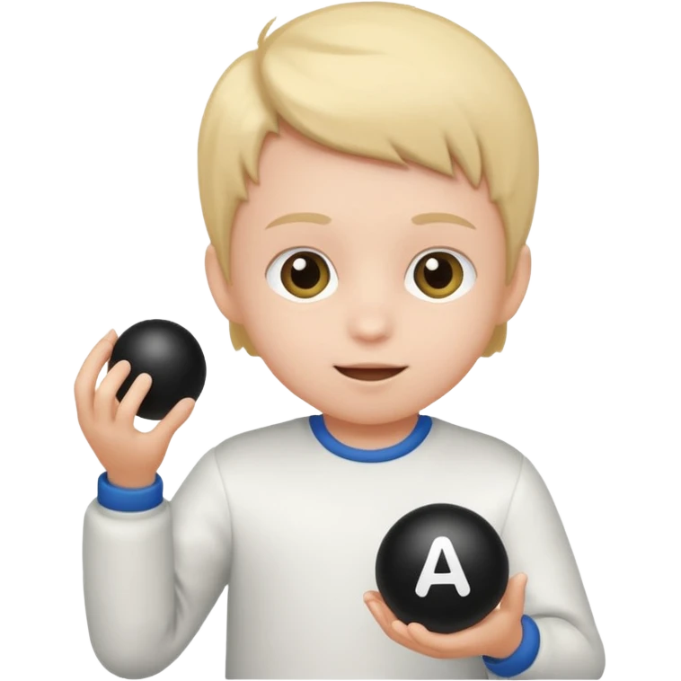 kid playing black formula toy emoji