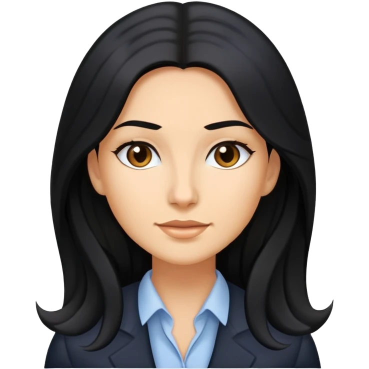 Business woman caucasian long black hair girl emoji
