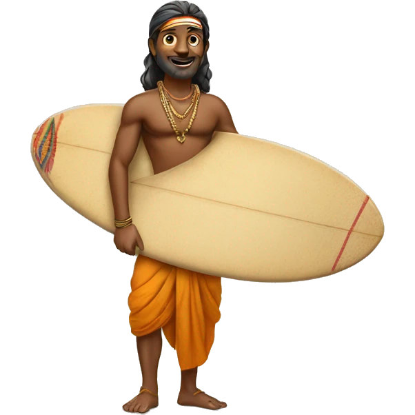 An Indian Surfing but wearing a dhoti emoji