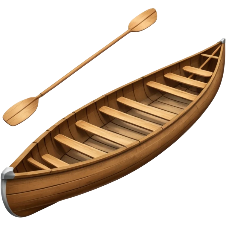 Wooden canoe with paddles emoji