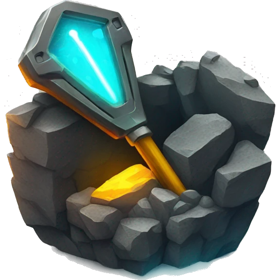 mining pick with glowing neon elements emoji