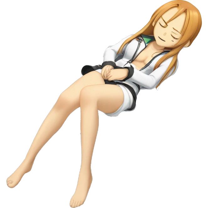 laying down sleeping full body Asuna anime sword art online one piece swim suiting  emoji